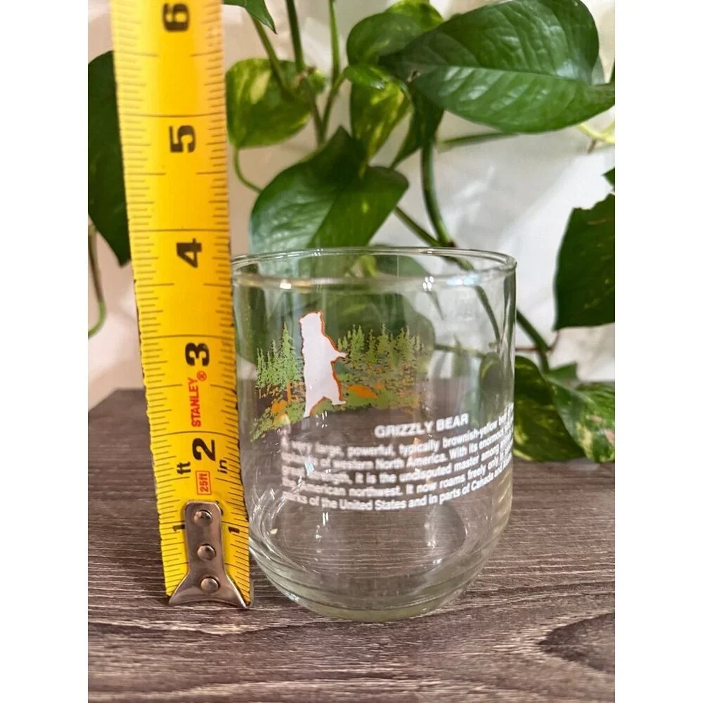 Grizzly bear glass vintage cup
